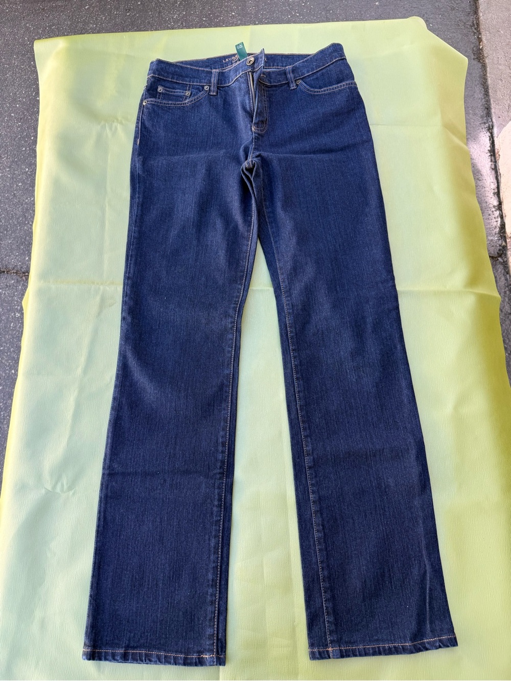 Classic Dark Blue Flare Jeans with Mid Rise